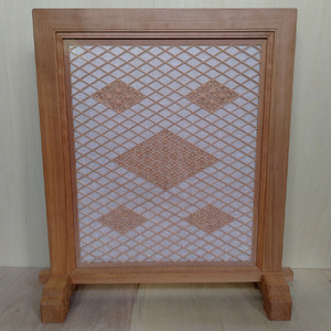 杉組子入り衝立 《高さ約1135×幅約1300×奥約305（mm）》 杉無垢材 木製 手作り 家具 インテリア 加茂市 吉建 【 杉 スギ 衝立 木製 ついたて 伝統工芸 組子 組子細工 職人 和風 家具 ミツロウ 小京都 無垢材 シンプル おしゃれ 】