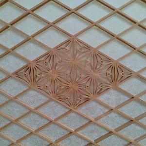 杉組子入り衝立 《高さ約1135×幅約1300×奥約305（mm）》 杉無垢材 木製 手作り 家具 インテリア 加茂市 吉建 【 杉 スギ 衝立 木製 ついたて 伝統工芸 組子 組子細工 職人 和風 家具 ミツロウ 小京都 無垢材 シンプル おしゃれ 】