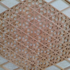 杉組子入り衝立 《高さ約1135×幅約1300×奥約305（mm）》 杉無垢材 木製 手作り 家具 インテリア 加茂市 吉建 【 杉 スギ 衝立 木製 ついたて 伝統工芸 組子 組子細工 職人 和風 家具 ミツロウ 小京都 無垢材 シンプル おしゃれ 】