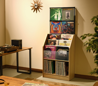 レコードディスプレイラック RCS710N 木目ナチュラル