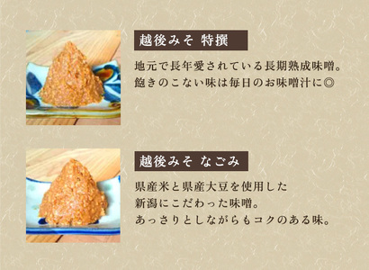 越後みそ 特撰・なごみセット 2㎏《越後みそ 特撰・なごみセット 各1kg》【農林水産大臣賞受賞】自然発酵の味噌 味噌 無添加 保存料不使用 創業100年以上の老舗 長期熟成 加茂市 小池商店