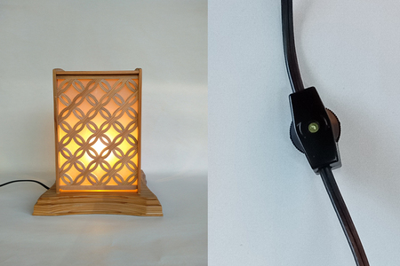 【杉無垢】組子小灯りスタンド 《幅約230×奥行約210×高約270（mm）》