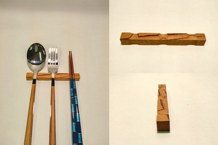 ケヤキ無垢洋風箸置き 2個セット はし置き はしおき