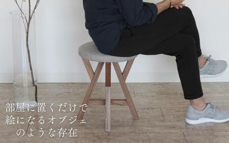 KIRI branch stool BR×GR【ブラウン×グレー】桐でできた軽量な木製スツール 椅子 イス いす インテリア 家具  新生活 加茂市 朝倉家具《サイズ：直径370×440（mm）重量：約1.9kg》 スツール