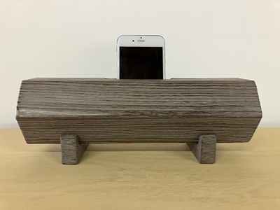 桐エコスピーカー 焼仕上 グレー（組子付）《サイズ（外寸）：幅280 × 高100 × 奥90 (mm)》