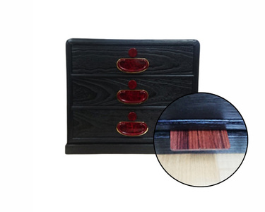 総桐からくり金庫箪笥【焼黒】（三段） 加茂が誇る伝統の桐箪笥 《サイズ：W400×D350×H360mm》 タンス 工芸品