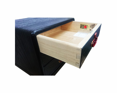 総桐からくり金庫箪笥【焼黒】（三段） 加茂が誇る伝統の桐箪笥 《サイズ：W400×D350×H360mm》 タンス 工芸品