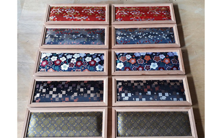 金襴西陣屏風「銀桜」《サイズ(片面):約H800mm×W410mm》金襴西陣織と組子細工の和のコラボレーション屏風 職人技 加茂市 高井建具