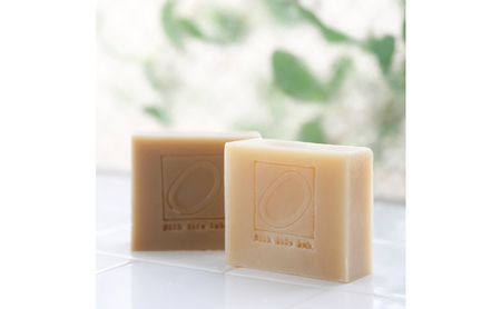 《絹生活研究所》シルク石けん2個セット 美容 ソープ 石鹸 せっけん 固形石鹸 