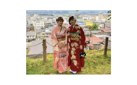 新潟県伝統工芸品「十日町友禅」型友禅振袖レンタル 着物 ファッション 女性 レディース 西陣織 袋帯 長襦袢 重衿 帯締 帯揚 草履バック 
