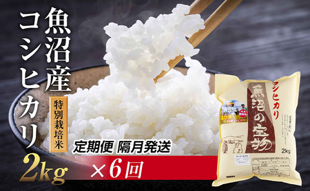 【定期便 隔月発送 6回】魚沼産 コシヒカリ 2kg 特別栽培米 魚沼の宝物 嘉六 農家のこだわり 新潟県 十日町市 こしひかり お米 こめ 白米 コメ 精米 食品 人気 おすすめ 送料無料