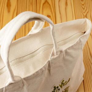 ［着る山菜］山菜図鑑トラベルトート ナチュラル ファッション かばん トートバッグ 手提げ キャンバス ファスナー付き 大きめ 大容量 