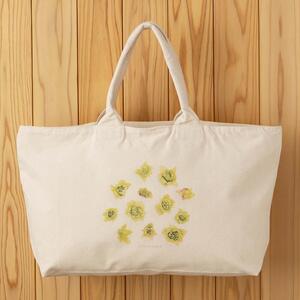 ［着る山菜］ふきのとうトラベルトート ナチュラル ファッション かばん トートバッグ 手提げ キャンバス ファスナー付き 大きめ 大容量 