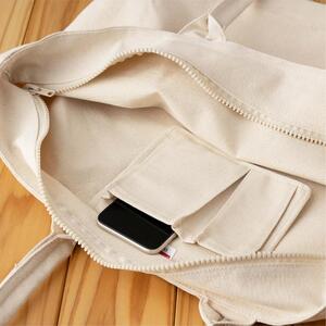 ［着る山菜］ふきのとうトラベルトート ナチュラル ファッション かばん トートバッグ 手提げ キャンバス ファスナー付き 大きめ 大容量 