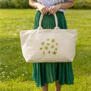 ［着る山菜］ふきのとうトラベルトート ナチュラル ファッション かばん トートバッグ 手提げ キャンバス ファスナー付き 大きめ 大容量 