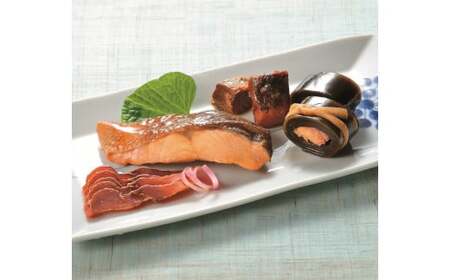 永徳 鮭乃蔵 鮭の酒びたしと秋鮭惣菜(鮭の焼漬け・鮭のうま煮・鮭巻昆布) 祥セット 1007012