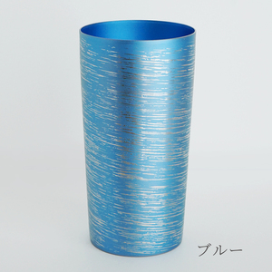 チタン二重タンブラー 白樺 大 ブルー 350ml