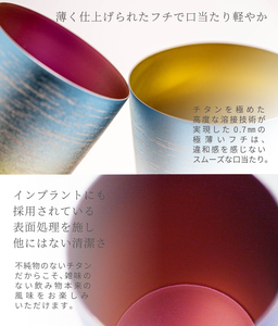 チタン二重タンブラー 金富士 ビアロック 400ml