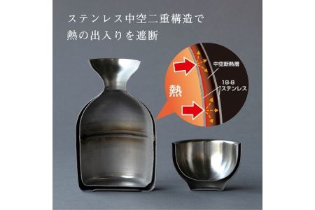 折燕ORI-EN 二重徳利2合・二重ぐい呑み ANTIQUE SILVER | 新潟県燕市 ...