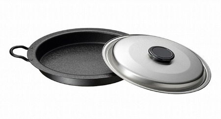 IH対応 鉄焼肉・餃子鍋 26㎝（ステンレス蓋付） EM-077 燕三