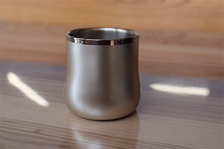 18-8ステンレス 二重構造エレガンスDXフリーカップ約200ml シャンパンシルバー