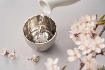 18-8ステンレス 二重構造さくらぐい呑み ペア