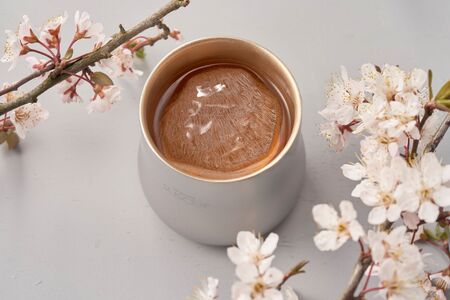 18-8ステンレス 二重構造ファッションタンブラー さくら ペア 内面24金メッキ