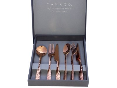 YUEN (PVD ROSE仕上げ) ペアディナー6本セット