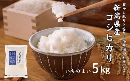 新潟県産コシヒカリ「特選いちのまい」5㎏ 米・食味鑑定士お墨付き 令和5年産 精米したてを発送 こしひかり 糸魚川 白米