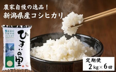 6ヶ月定期便】【令和5年産新米】新潟県産コシヒカリ 2kg×6ヶ月(合計12