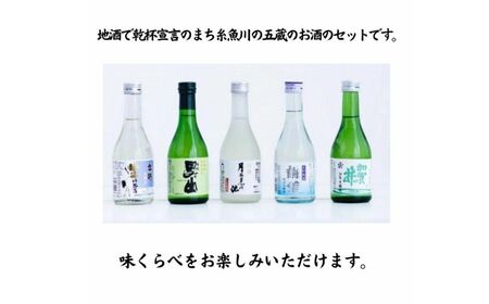 加賀の井 謙信 月不見の池 根知男山 雪鶴 五蔵 地酒飲み比べセット 300ml×5本 ホタルイカ素干し付き 新潟 糸魚川 ビーリフト合同会社