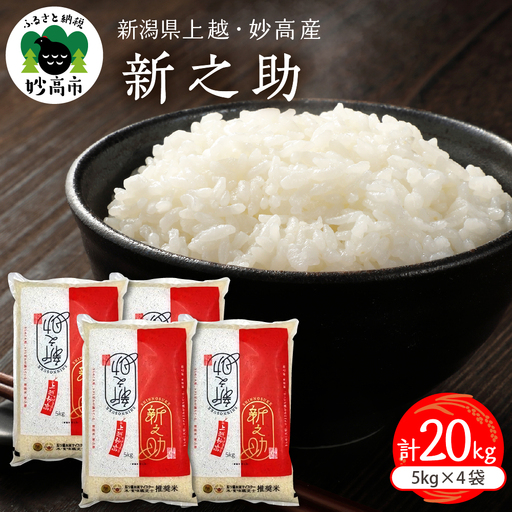 【2026年4月下旬発送】令和7年産 新潟県上越妙高産新之助20kg※沖縄県・離島配送不可