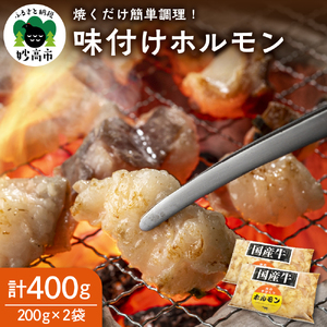 お肉屋さんの味付けホルモン 400g (200g×2袋) 国産 国内産 牛ホル モン 肉料理 焼き肉 バーベキューBBQ洋食 おかず 惣菜 冷凍