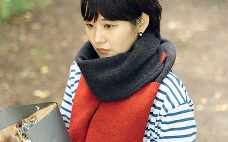 接結カラフルストール CLEMATIS 折り返しポケット レッド