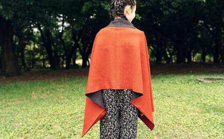 接結カラフルストール CLEMATIS 折り返しポケット レッド