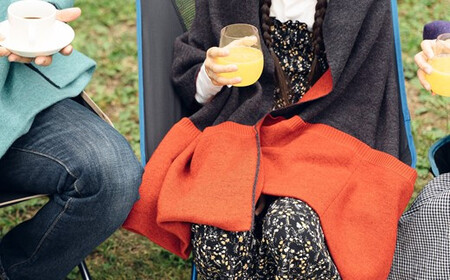 接結カラフルストール CLEMATIS 折り返しポケット レッド