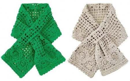 差し込み ショートマフラー アラベスク柄 ( グレー ) | マフラー