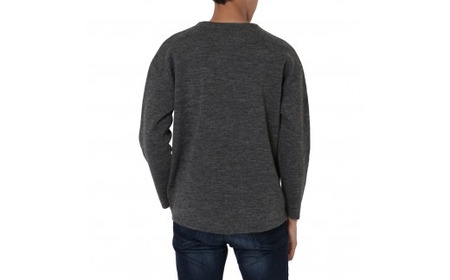 スプリットネックセーター ( チャコールグレー・M ) | メンズ ニット