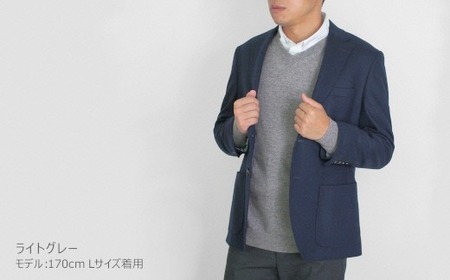 カシミヤVネックセーター ( ライトグレー・LL ) | メンズ ニット