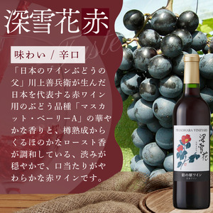 ワイン G20大阪サミットワーキングランチ採用 岩の原ワイン 深雪花 赤 2本 720ml 最短3日で発送