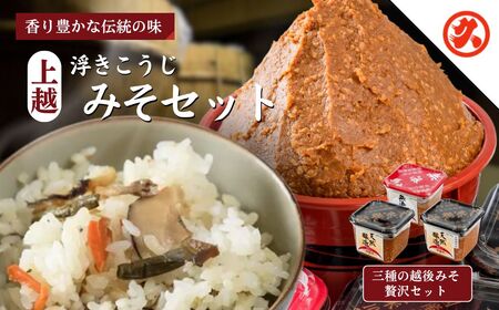 味噌 上越浮きこうじみそセット みそ 調味料 越後みそ粒 天然醸造粒 長熟品 セット 新潟 上越