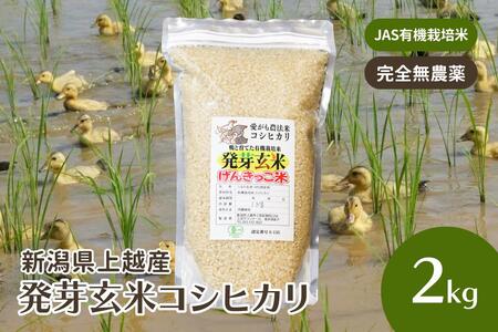 令和5年・新潟県産｜JAS有機栽培アイガモ農法 コシヒカリ 発芽玄米 2kg