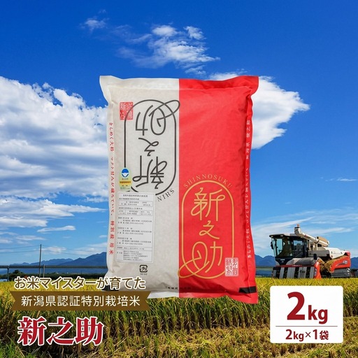 令和7年産お米マイスターが育てた新潟県認証特別栽培米「新之助」上越頸城産 2kg(2kg×1)精米
