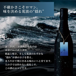 【限定醸造】日本海の荒波が育んだ 海底熟成日本酒「濤〈TOU〉 01」（720ml）お酒 16度 希少品 限定 新潟 上越 ギフト 贈答 化粧箱入り 送料無料 シリアルあり 【チタン製おちょこ付】
