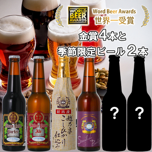 ビール スワンレイクビール  世界一金賞受賞入り 4種＆季節限定ビール6本セット 阿賀野市 新潟県 阿賀野 クラフト 飲み比べ クラフトビール 地ビール ビール お酒 酒 詰め合わせ ギフト プレゼント 贈答 贈り物 お中元 お歳暮 のし対応 熨斗 1S18018