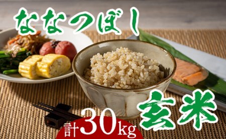 【令和6年産】新米 ななつぼし 玄米 30kg 北海道産 単一原料米 米 お米 こめ おこめ ごはん ご飯 送料無料 北海道 奈井江町