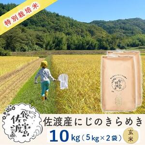 佐渡島産 にじのきらめき 玄米10kg(5Kg×2袋)【令和5年産】特別栽培米