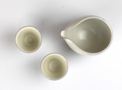 赤水窯 無名異冷酒器セット(白)