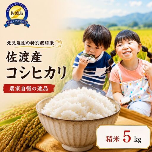 【令和7年産】北見農園の特別栽培米 令和7年佐渡産コシヒカリ 5kg 農家自慢の逸品 精米