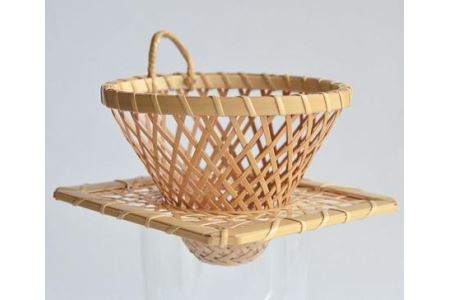 【佐渡竹工芸】ドリッパー&コーヒーフィルタースタンド 2点セット